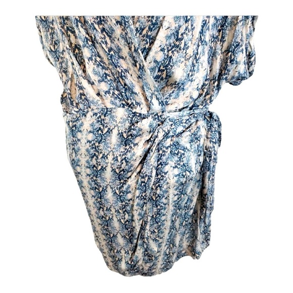 BTFL-Life Blue Snake Print Wrap Dress / Kimono Tie Waist – Size L - Picture 7 of 15